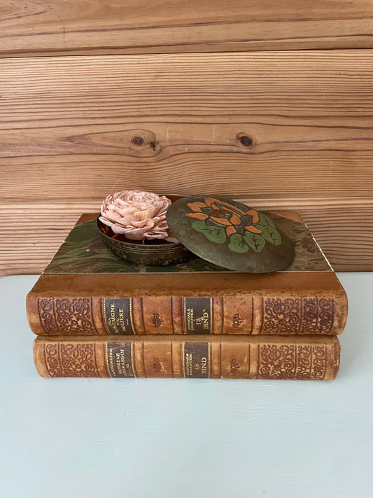 Vintage Brass Floral Trinket Dish