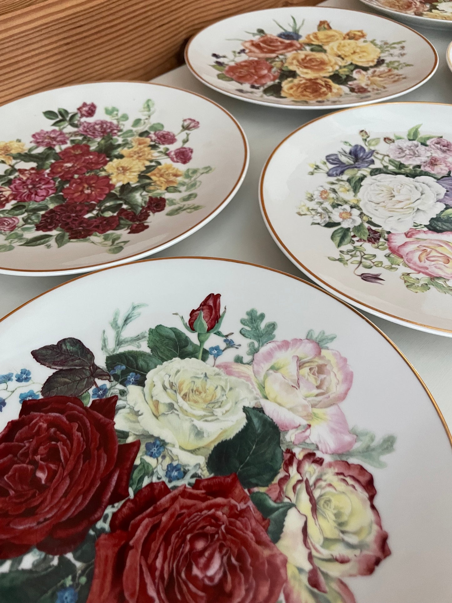 Vintage LTD Edition "Majesty of Roses" Fine Porcelain Plates