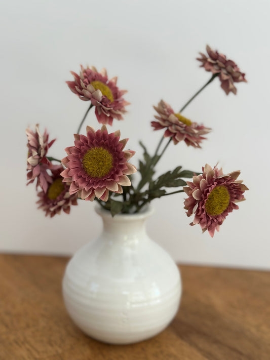 White Ceramic Bud Vase 5"