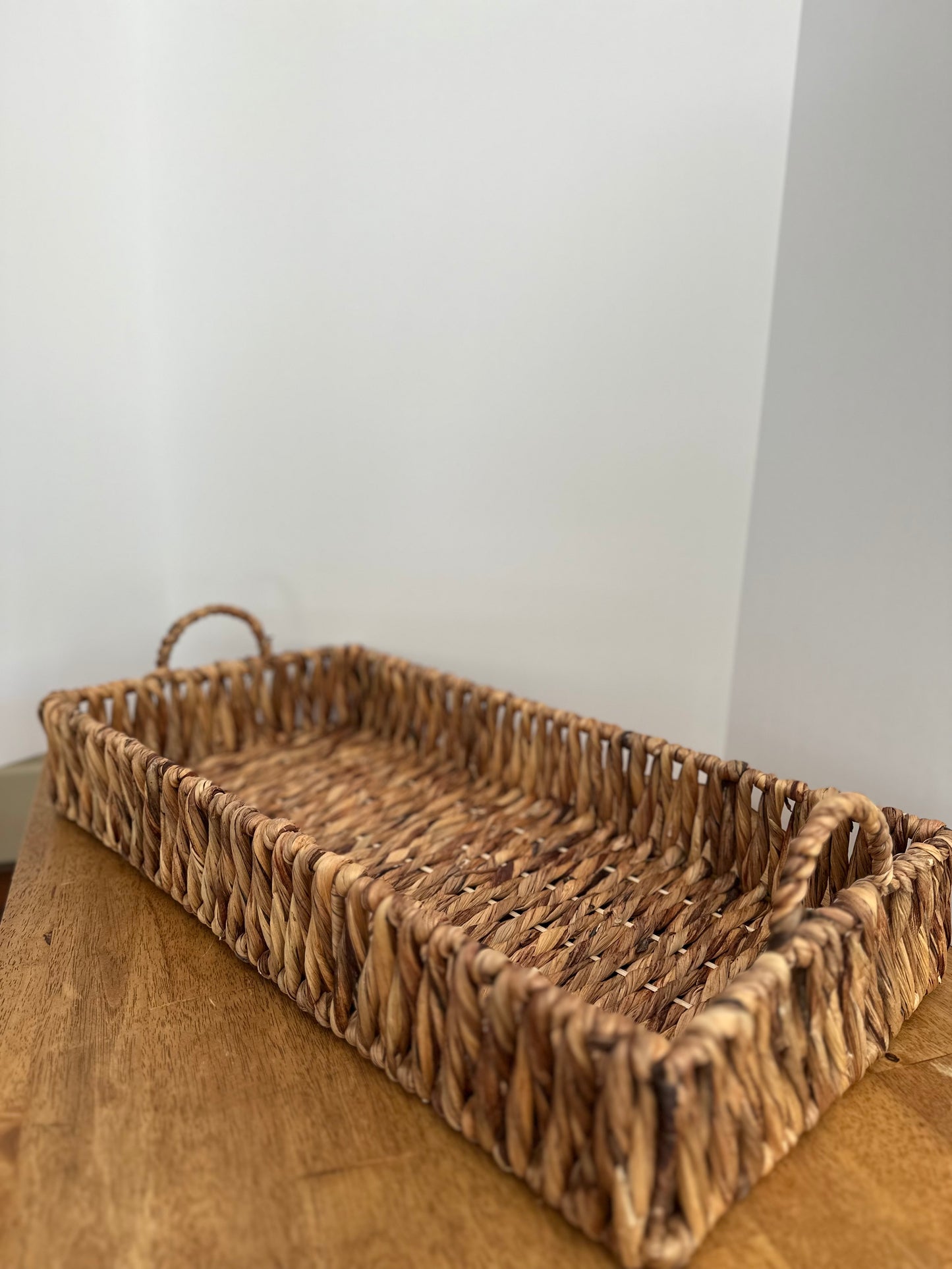Hyacinth Basket Tray With Handles (3 sizes)