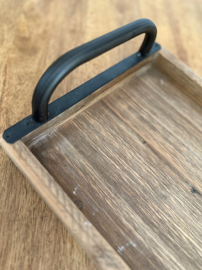 Wooden Serving Tray with Handles