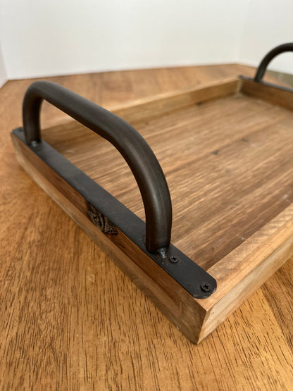 Wooden Serving Tray with Handles