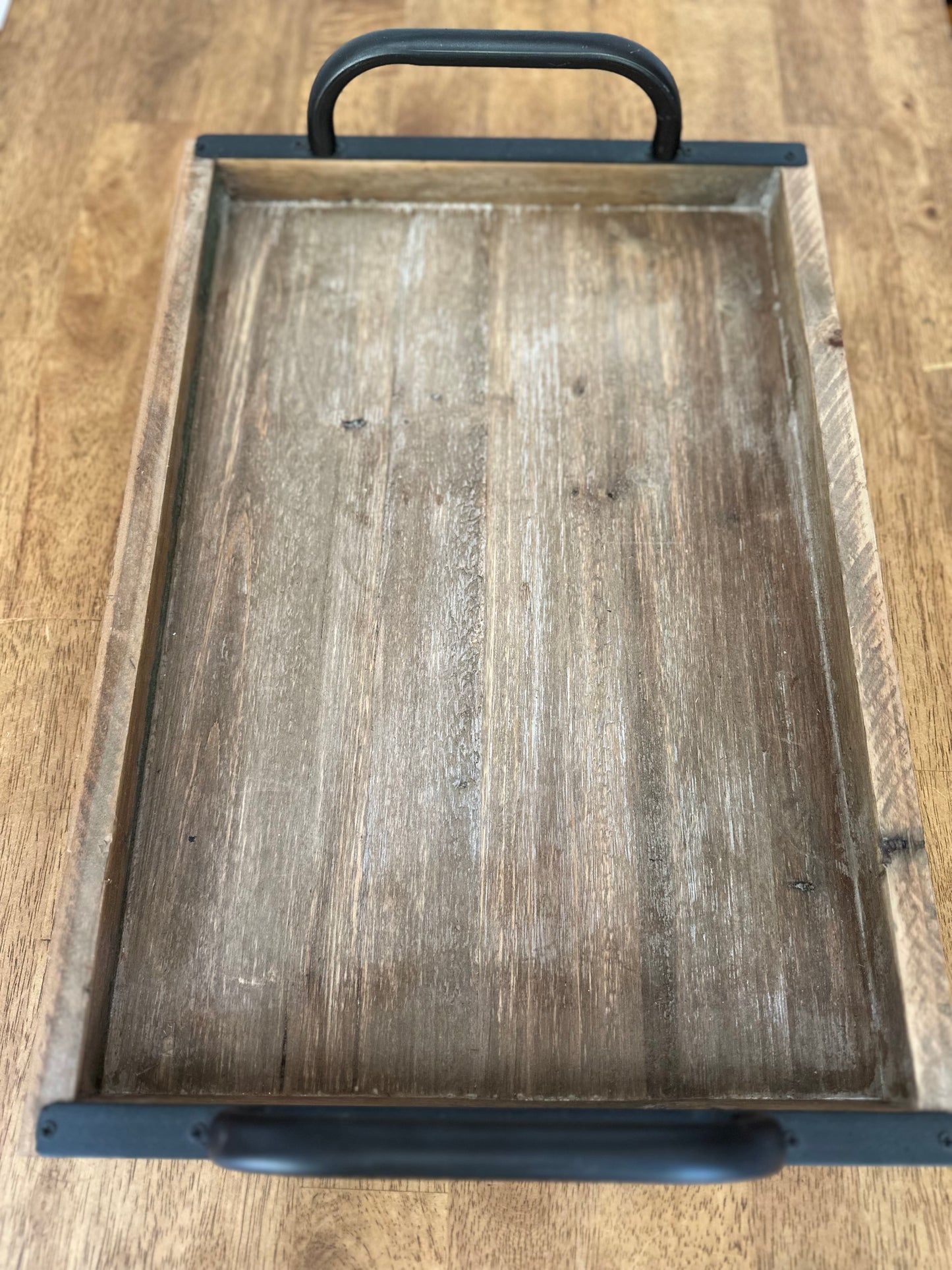 Wooden Serving Tray with Handles