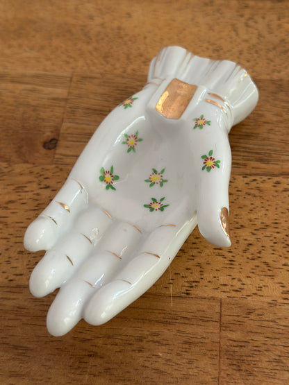 Vintage Hand Painted Porcelain Hand Ashtray/Trinket Dish