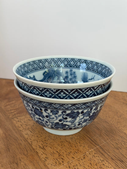 Blue and White Rice Bowls (2)