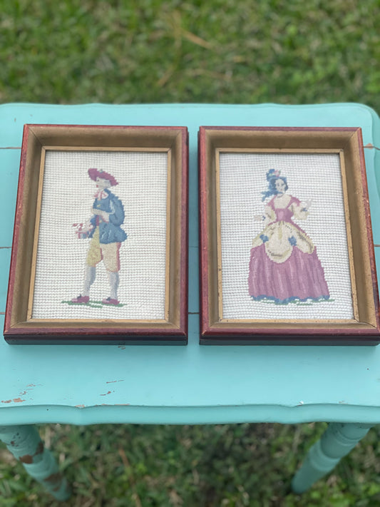 Vintage Petite Pointe - Colonial Couple