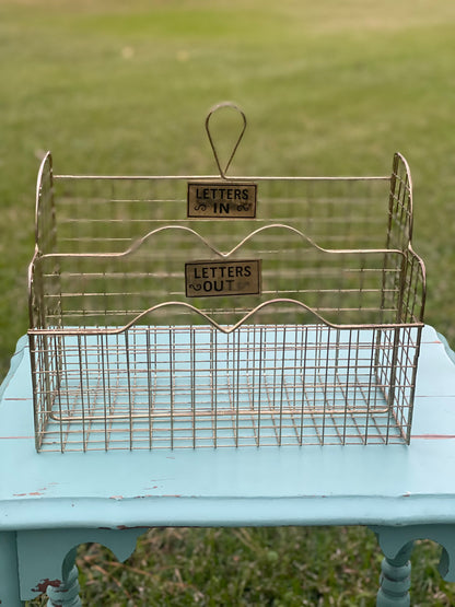 Vintage Brass Letter Basket