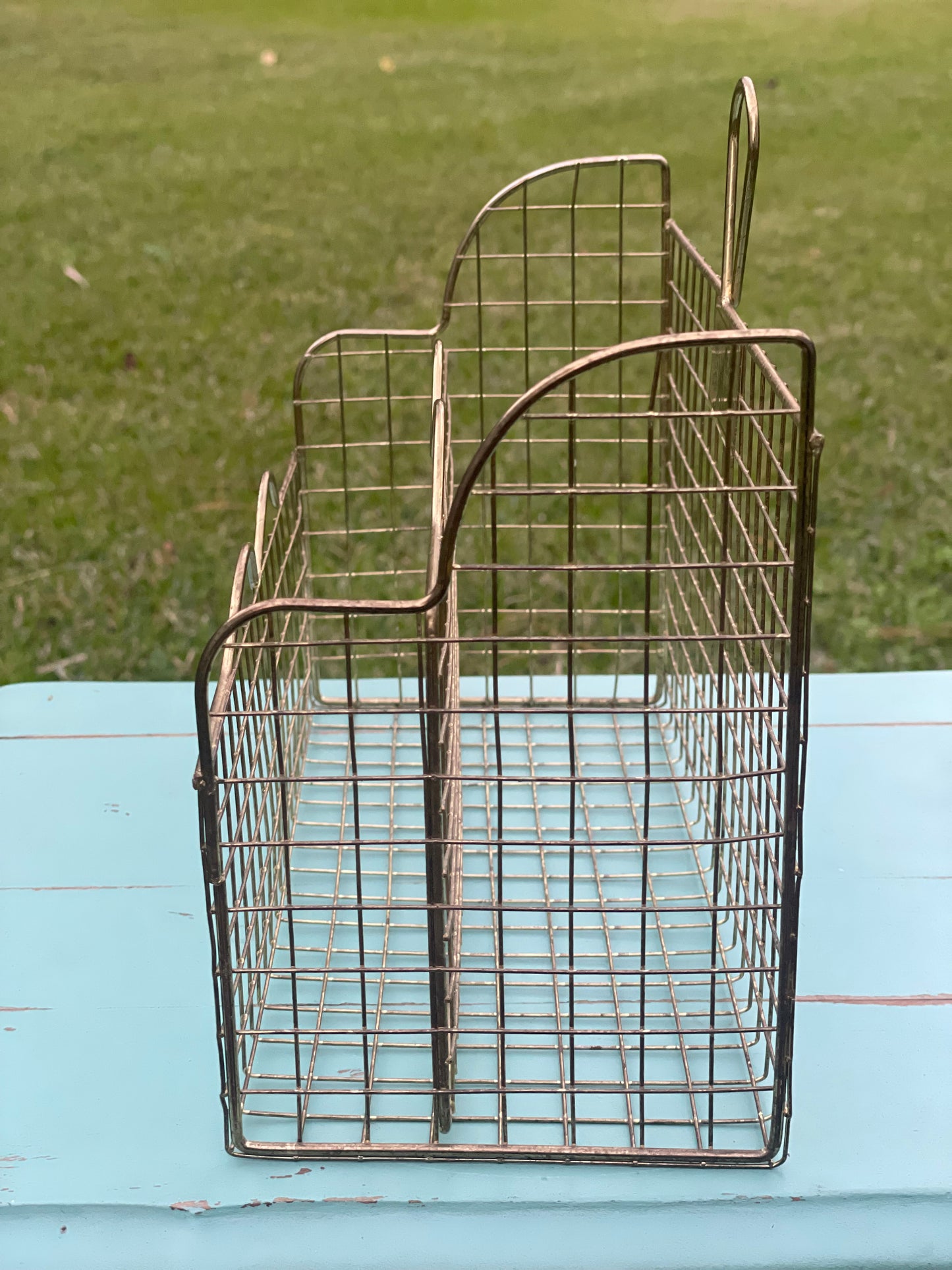 Vintage Brass Letter Basket