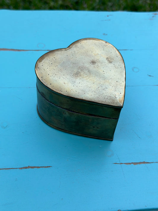 Vintage Brass Heart Trinket Box (Unlined)