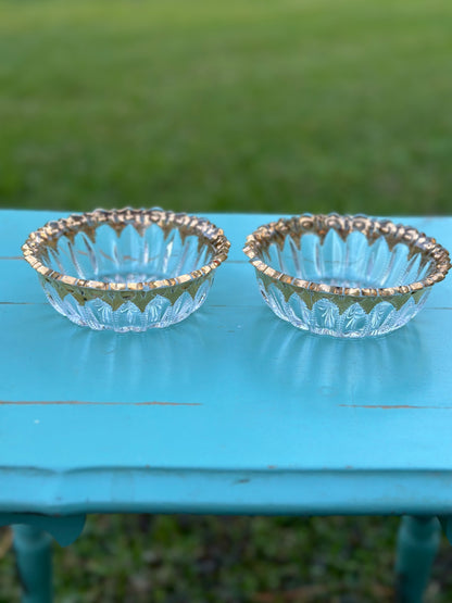 Vintage Glass with Gold Trim - Set of 2