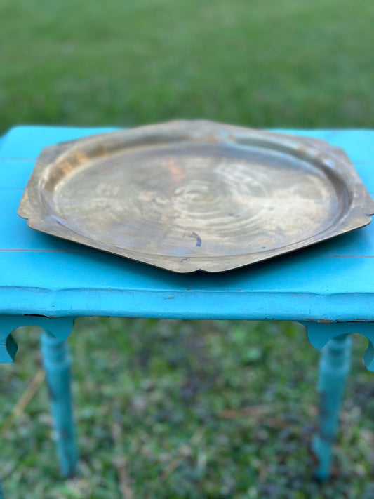 Vintage Round Brass Tray