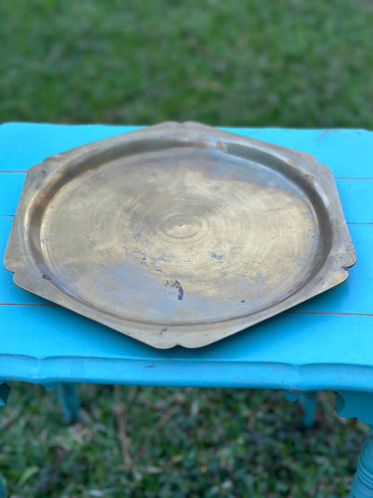 Vintage Round Brass Tray