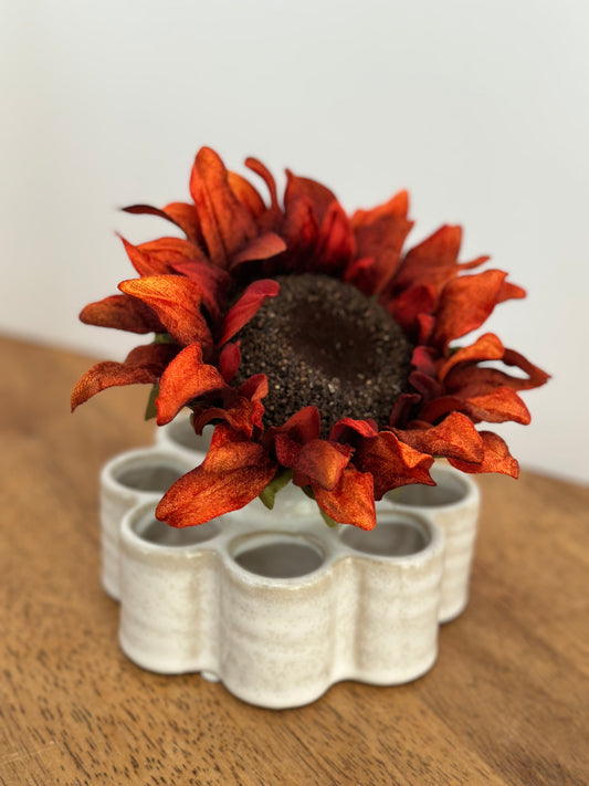 White Stoneware Section Vase