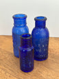 Vintage Cobalt Blue Glass Bottles Set (3)