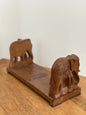Hand Carved Wooden Sliding Bookends