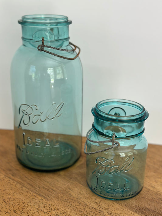 Vintage Blue Canning Jars (2)