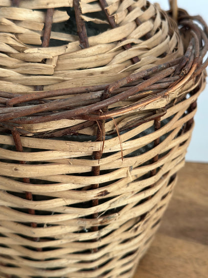Vintage Wicker Wrapped Demijohn Bottle