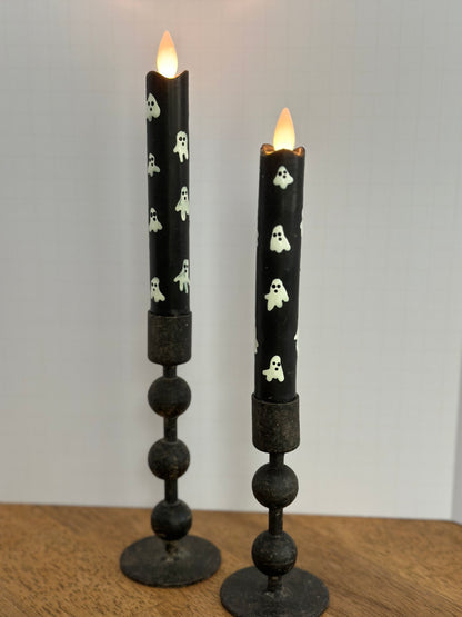 6 1/2" Black Ghost Moving Flame Candle Set (2)