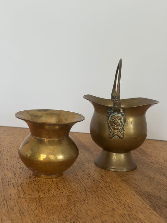 Brass Mini Scuttle Bucket & Urn Set