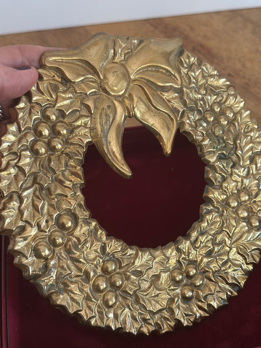 Gorham Brass Christmas Wreath Trivet