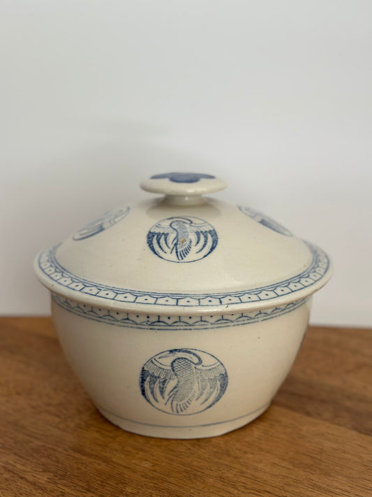 Vintage Chinese Porcelain Rice Bowl With Lid