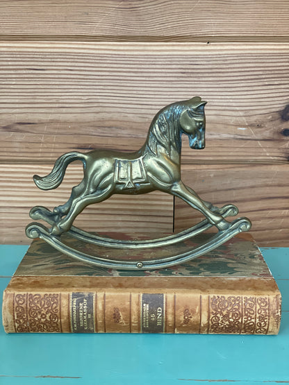 Vintage Brass Rocking Horse