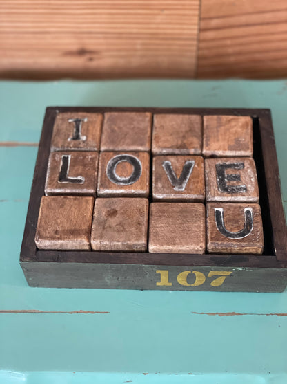 Vintage "I Love You" Blocks by Sugar Boo