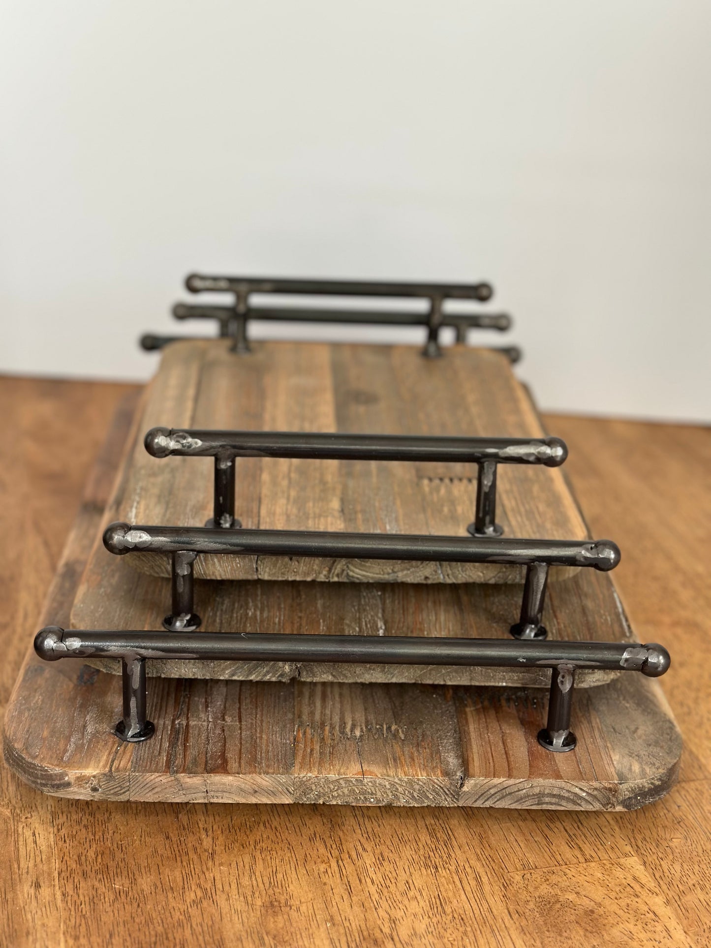 Reclaimed wood tray with handles