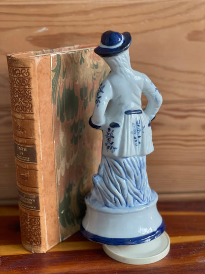 Vintage Blue and White Victorian Figurine Music Box (Inoperable)