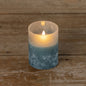 Blue Frosted Glass 3D Flame Candle - 4"