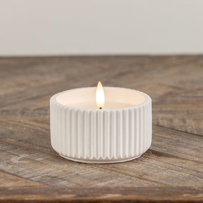 3D Flame Ribbed Cement Candle