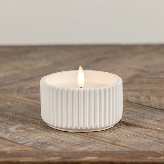 3D Flame Ribbed Cement Candle