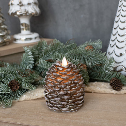 Moving Flame Pinecone Candle - 4.25"