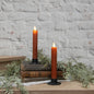 Moving Flame Bronze Taper Candle - 6.75" Set of 2