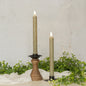 3D Flame Green Taper Candle - 9.5" Set of 2