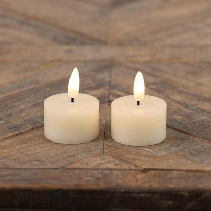 3D Flame Cream Tea Light Candles - Set of 2