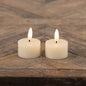 3D Flame Cream Tea Light Candles - Set of 2