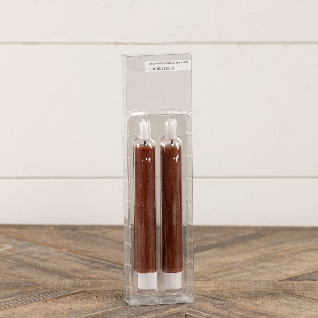 3D Flame Bronze Taper Candles -Set of 2 - 7.25"