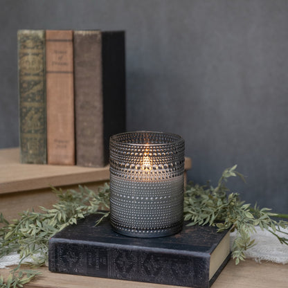 Champagne Dotted Glass 3D Flame Candle