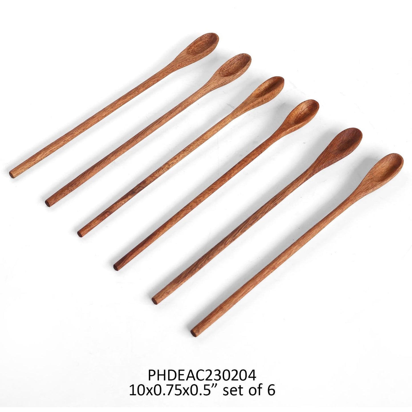 WOODEN ICE TEA SPOONS, SET OF 6